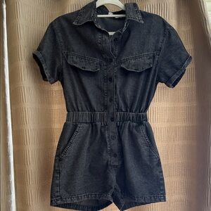 Stylish Black Denim Jumpsuit